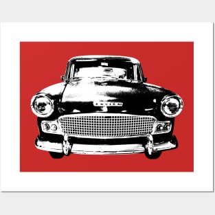 Standard Ensign 1960s British classic car monoblock black and white Posters and Art